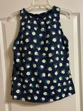 Draper James Navy Floral Sleeveless Swim Tankini Top